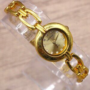 Cote D Azur Watch Women Gold Tone Stainless Steel Classic Round Gold Quartz Dial